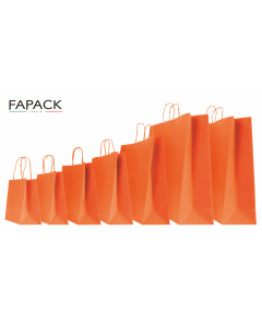 Shopper carta colore arancio manico ritorto box