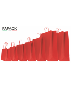 Shopper carta colore rosso manico ritorto box